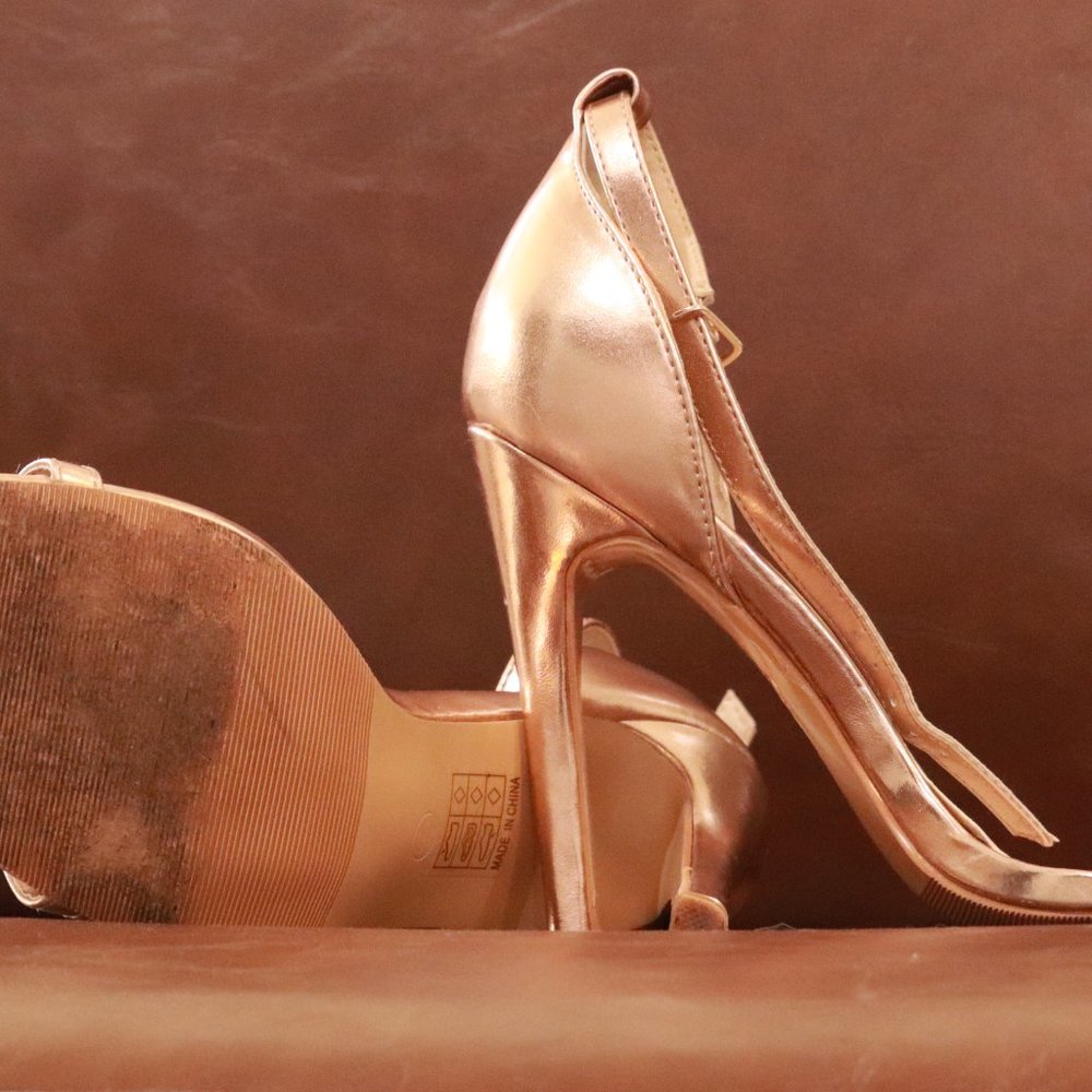 Truffle Collection, Open Toe, Ankle Strap Copper … - image 8